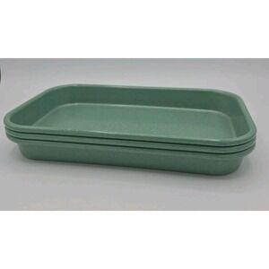 Good Housekeeping Micro Sheet Pan Baking Tray Green Speck Metal 10x6 Set Of 3